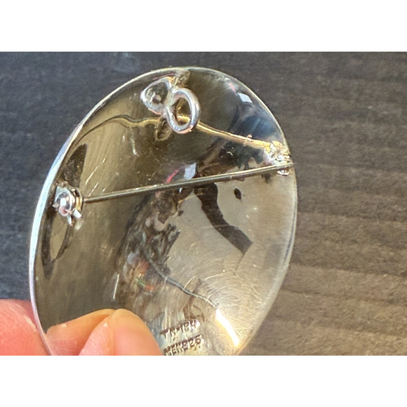 Sterling Silver Aztec Sun Calendar Mexico 2" Pendant Brooch Pin 925 - Picture 6 of 10